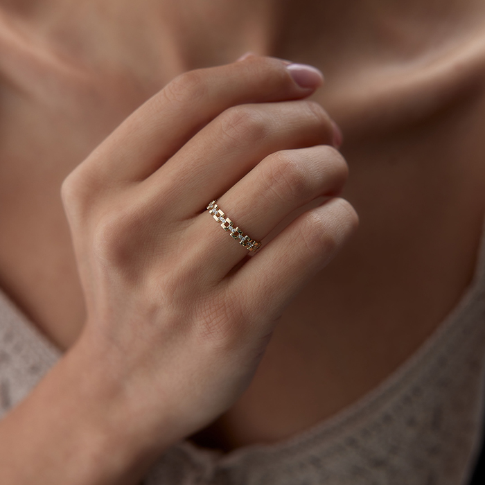 Taşlı Sıralı Yüzük - Nüans