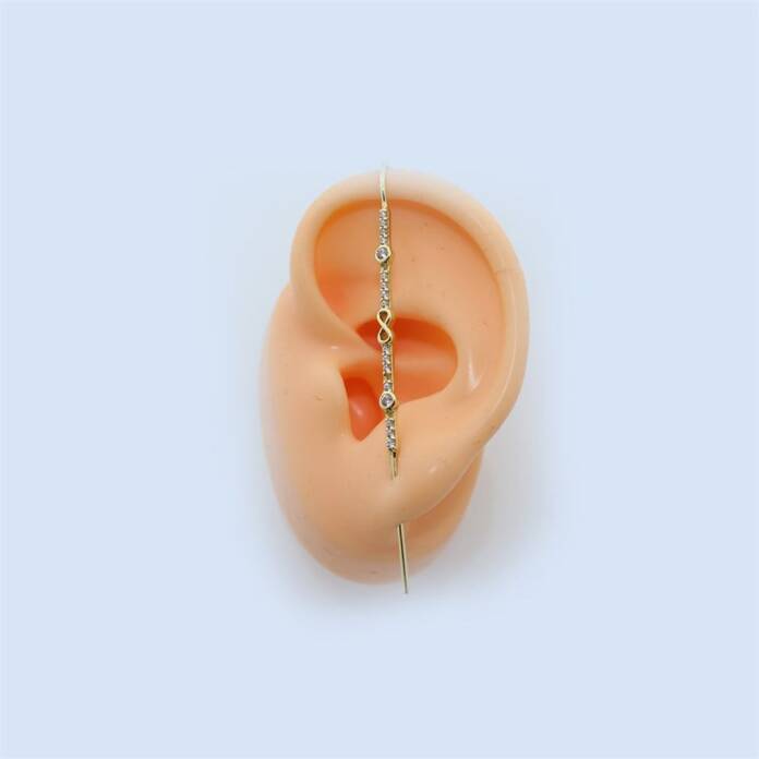 Taşlı Sonsuzluk Motifli Hook Baston Küpe - 2