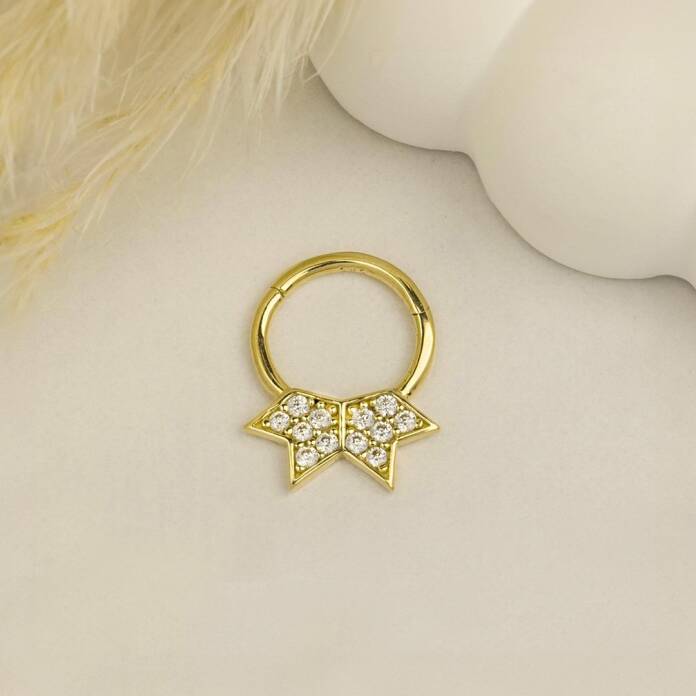 Taşlı Star Helix Piercing - 2