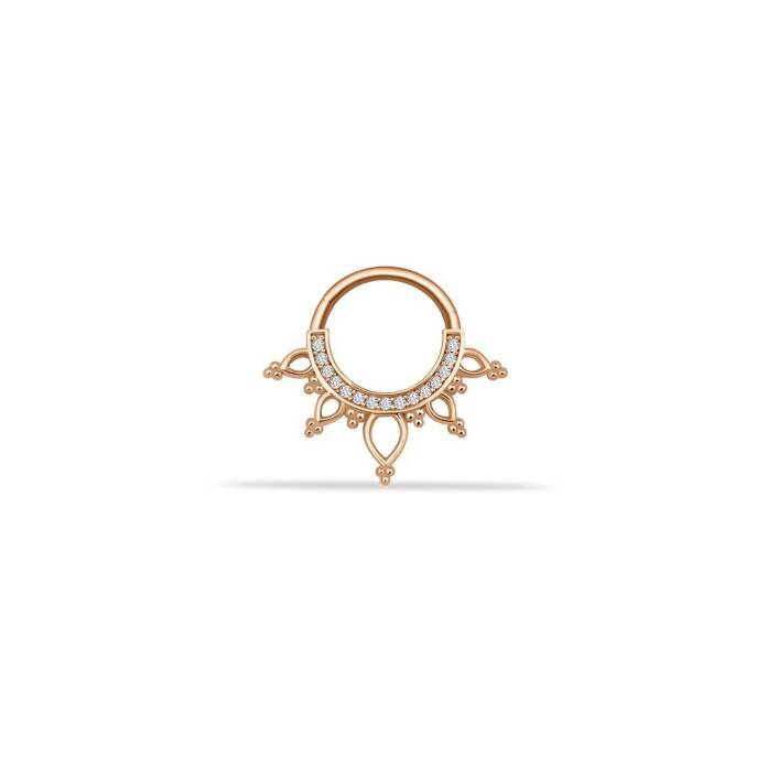Taşlı Taç Motifli Helix Piercing - 1
