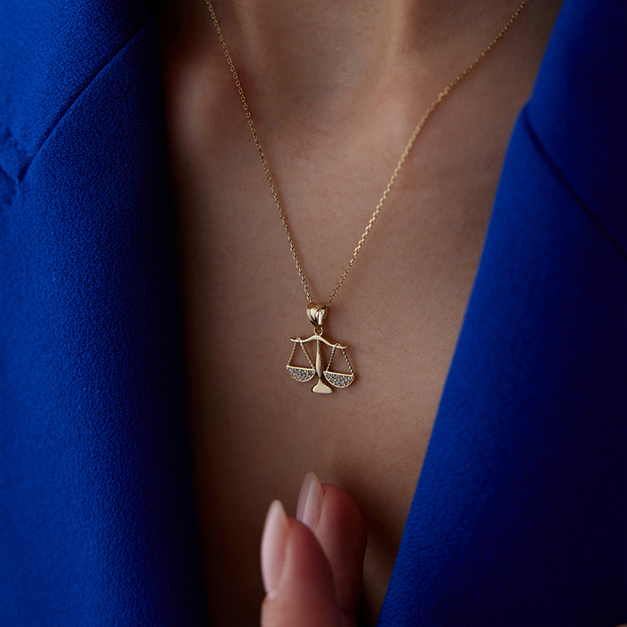 Taşlı Terazi Kolye - Özçelik