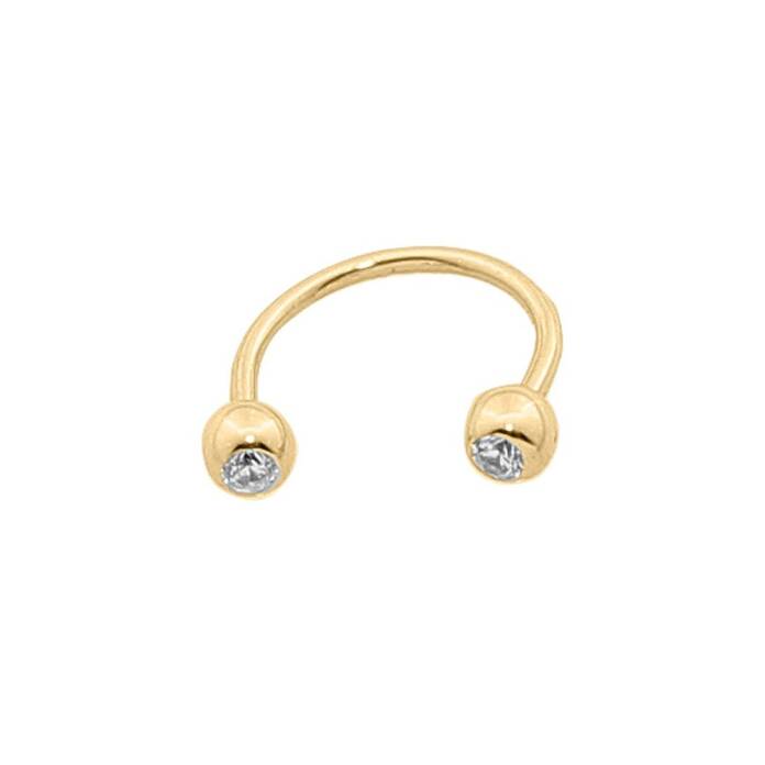Taşlı Toplu Yarım Halka Piercing - 1