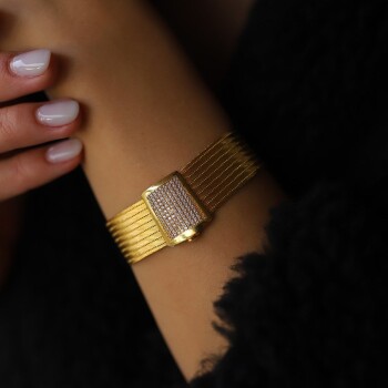 Taşlı Trabzon Hasırı Kelepçe - Karaltın