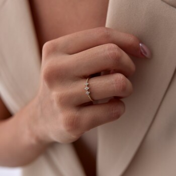 Taşlı Tria Burgu Detay Yüzük - Rayna (1)