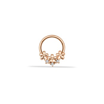 Taşlı Üç Çiçek Motifli Helix Piercing - 1