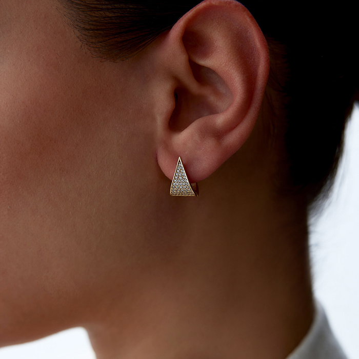 Taşlı Üçgen Küpe - Arax (1)