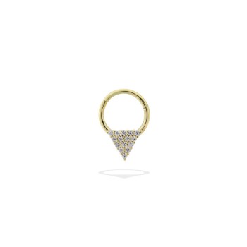 Taşlı Üçgen Motifli Helix Piercing - 1