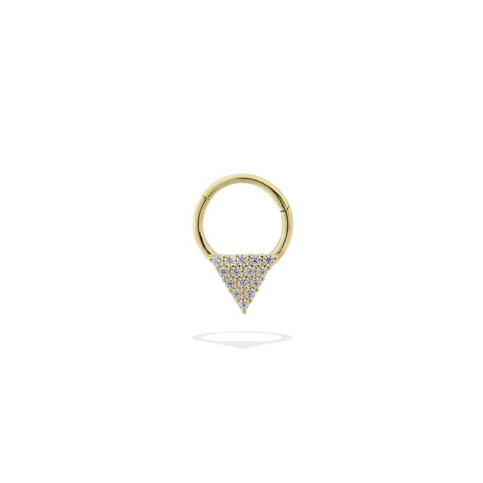 Taşlı Üçgen Motifli Helix Piercing - 1