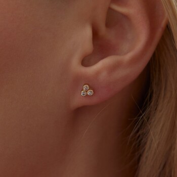 Taşlı Üçlü Küpe - Rayna