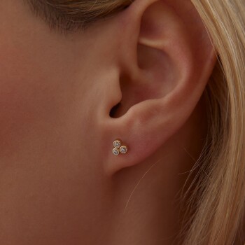 Taşlı Üçlü Küpe - Rayna (1)