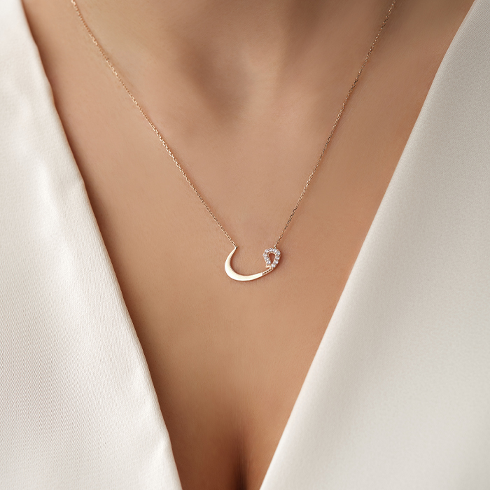 Taşlı Vav Altın Kolye - Özkonak