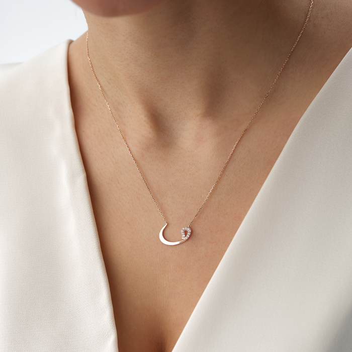 Taşlı Vav Altın Kolye - Özkonak (1)