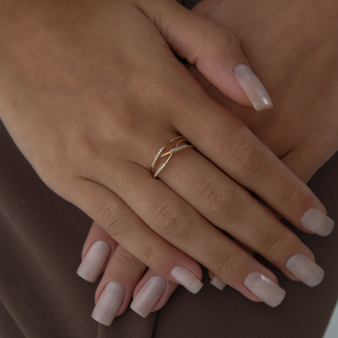 Taşlı Wave Yüzük - 1