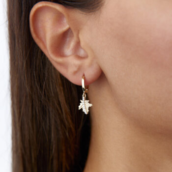 Taşlı Yaprak Küpe - Garo (1)