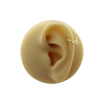 Taşlı Yaprak Motifli Helix Piercing - 2