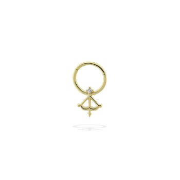 Taşlı Yay Motifli Helix Piercing - Dianora