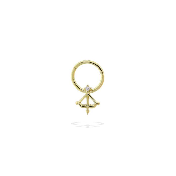 Taşlı Yay Motifli Helix Piercing - 1