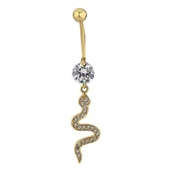 Taşlı Yılan Göbek Piercing - Alen