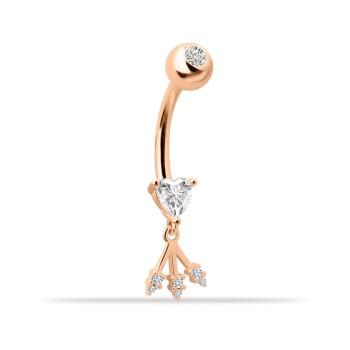 Taşlı Yıldız Sallantılı Göbek Piercing - Dianora