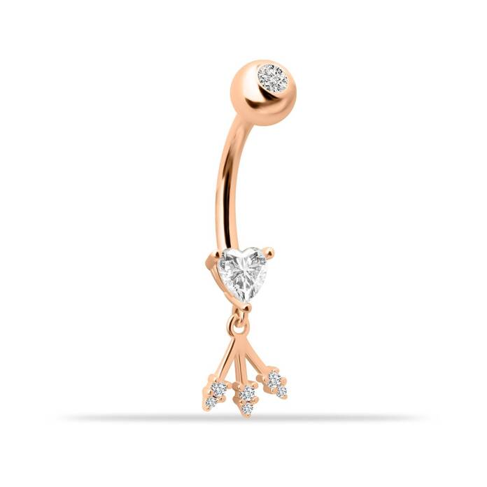 Taşlı Yıldız Sallantılı Göbek Piercing - 1