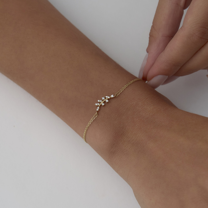 Taşlı Zeytin Dalı Bileklik - Rayna (1)