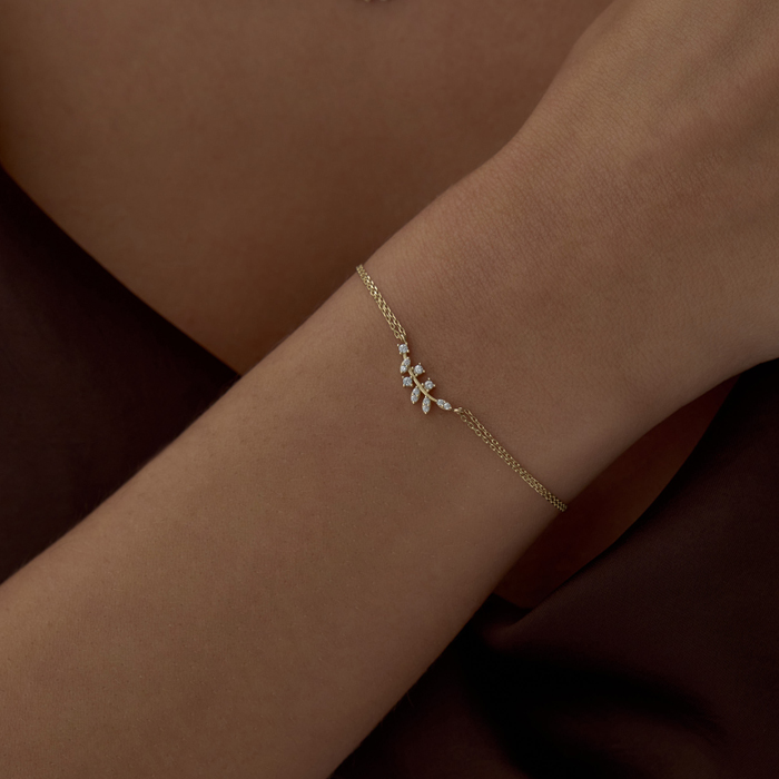 Taşlı Zeytin Dalı Bileklik - Rayna