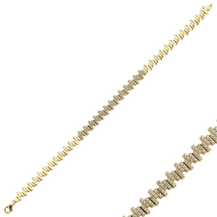 Taşlı Zig Zag Ritim Bileklik - 4