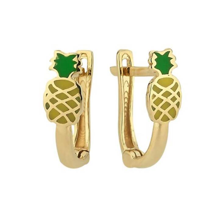 Tatlı Ananas Çocuk Küpesi - 1