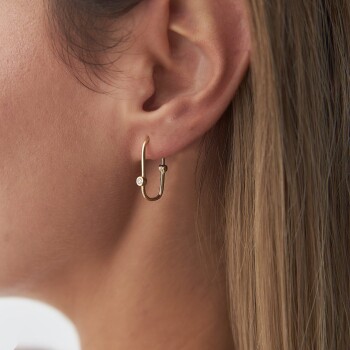 Tek Taşlı Ataç Küpe - Alen