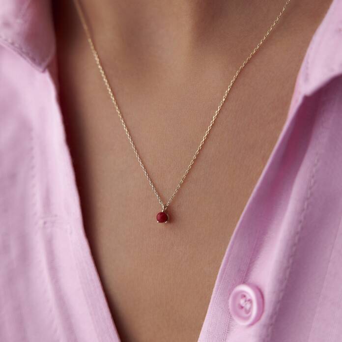 Tekli Mercan Tohum Kolye - 1