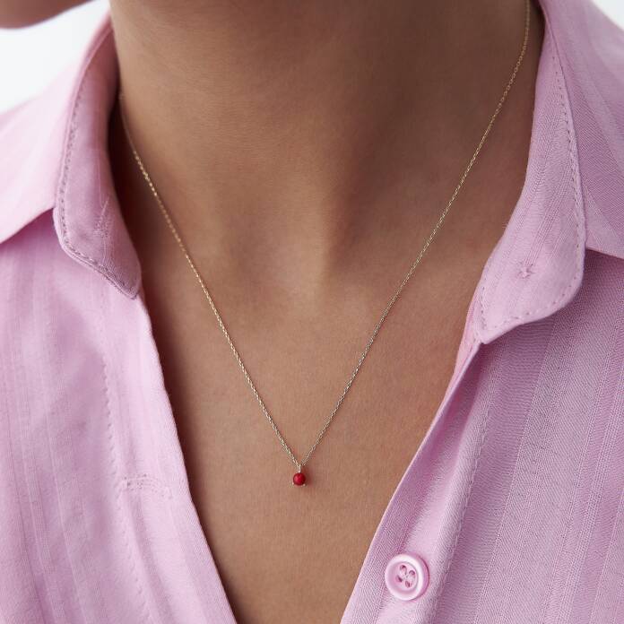 Tekli Mercan Tohum Kolye - 2