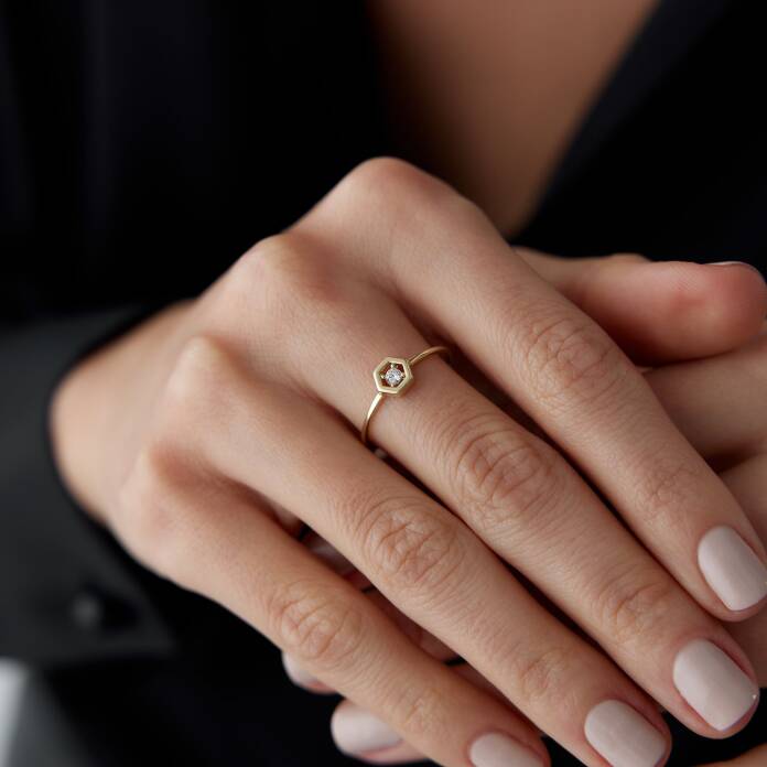 Tektaş Altıgen Yüzük - 2