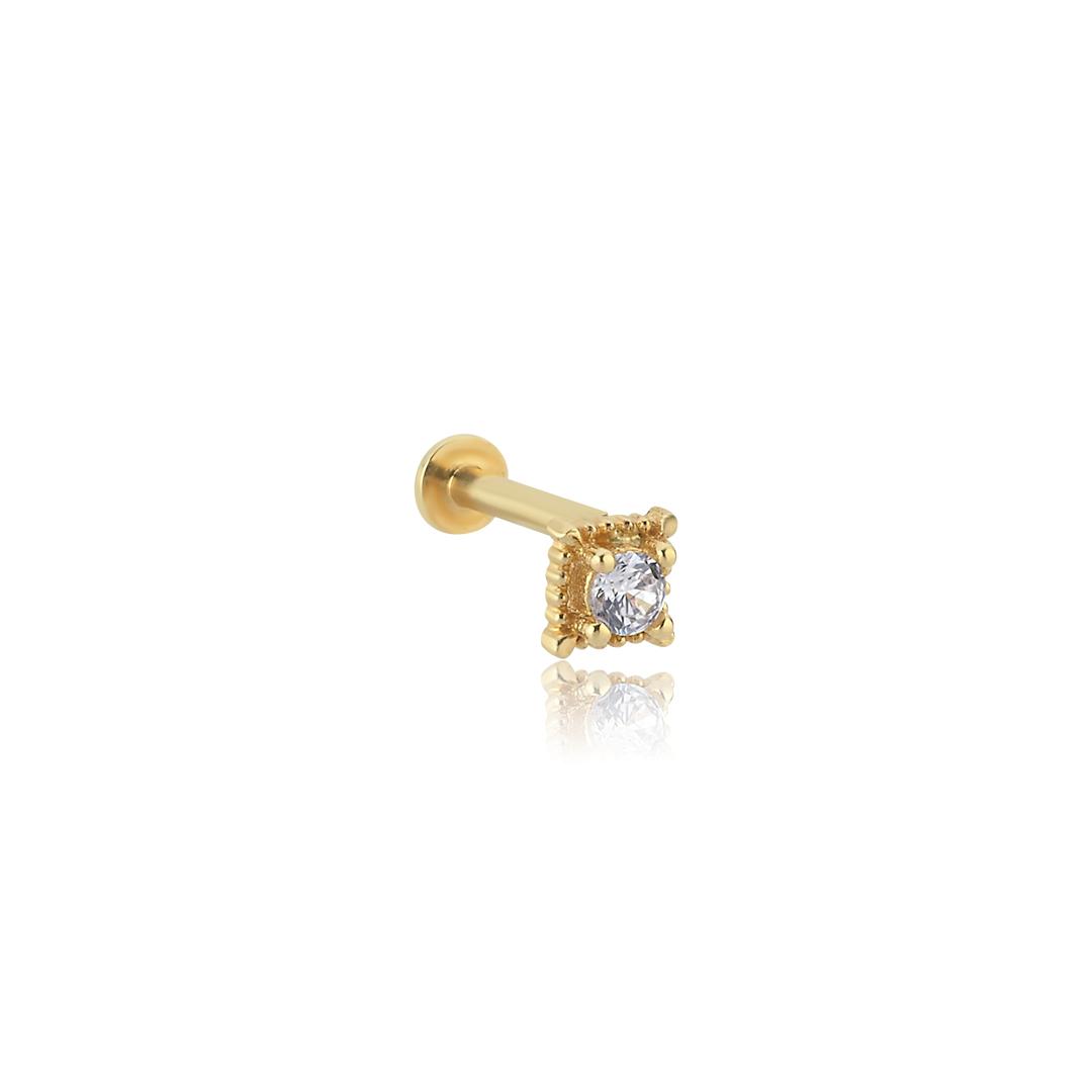 Tektaş Kare Tragus Piercing - 1