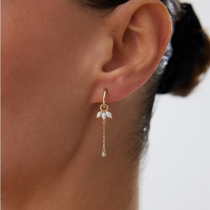 Tektaş Sallantılı Lotus Küpe - Rayna