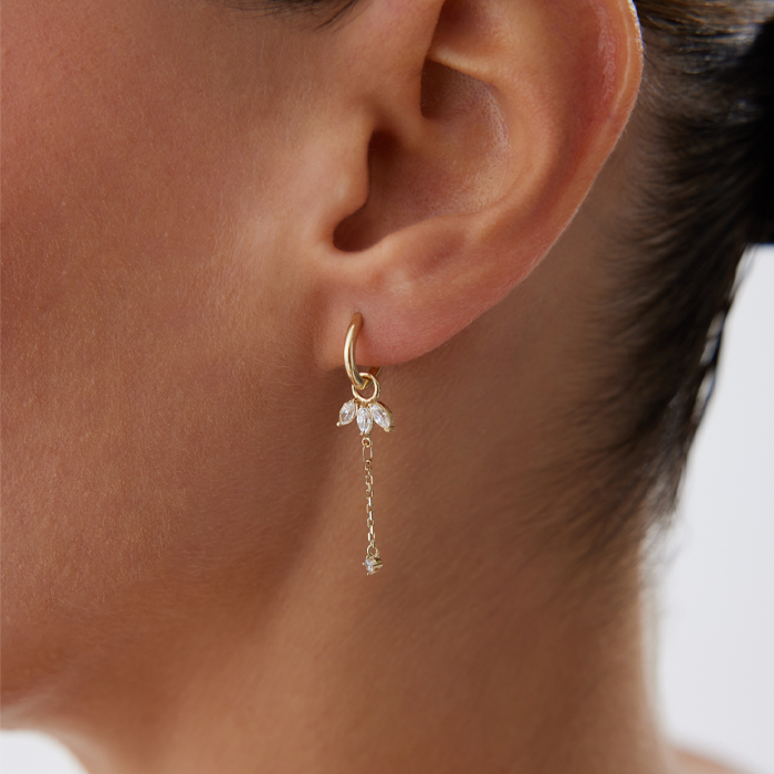 Tektaş Sallantılı Lotus Küpe - Rayna (1)