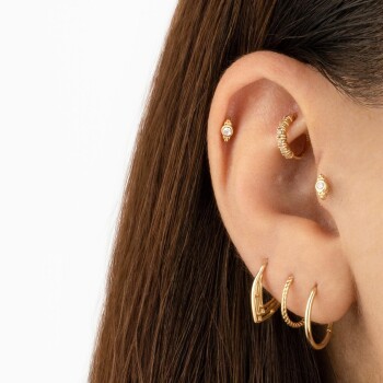Tektaşlı Kruvasan Tragus Piercing - Dianora (1)