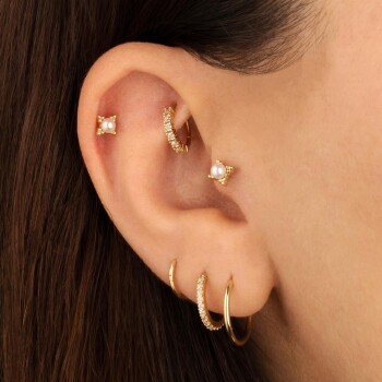 Ters Ay İncili Tragus Piercing - Dianora (1)