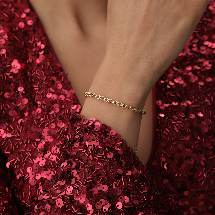 Thick Halka Zincir Altın Bileklik - 1