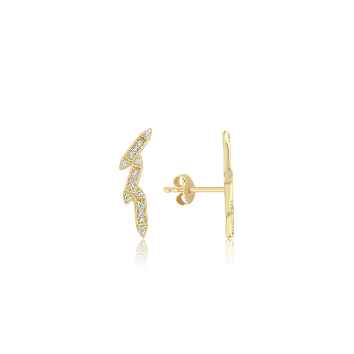 Three Line Taşlı Küpe - Garo