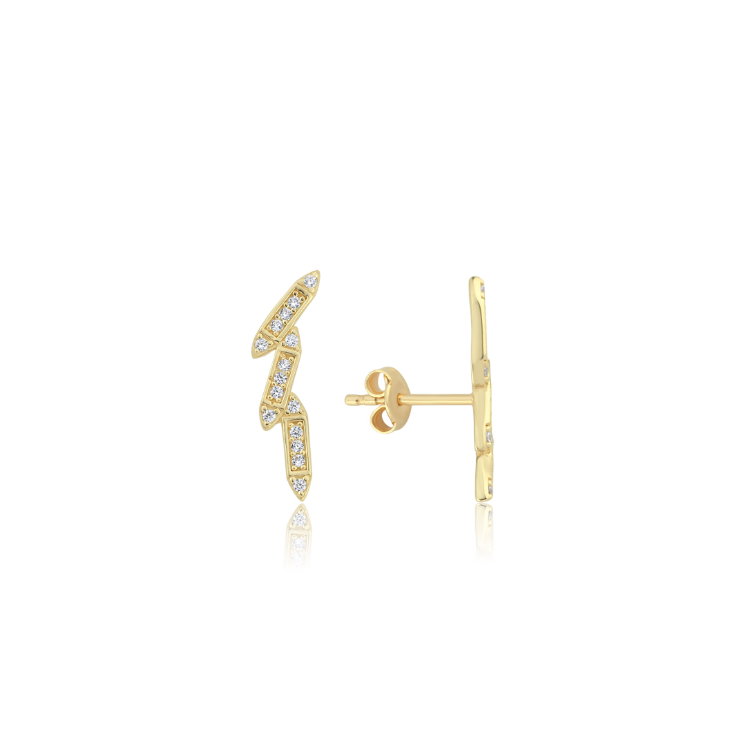 Three Line Taşlı Küpe - 1