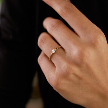 Top Detay Taşlı Yüzük - Nüans