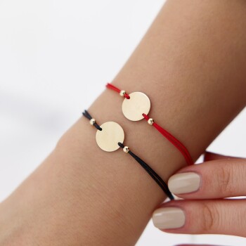 Top Detaylı İpli Plaka Bileklik - Koçak