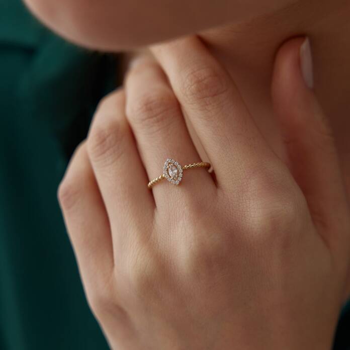 Top Top Markiz Taşlı Yüzük - 2