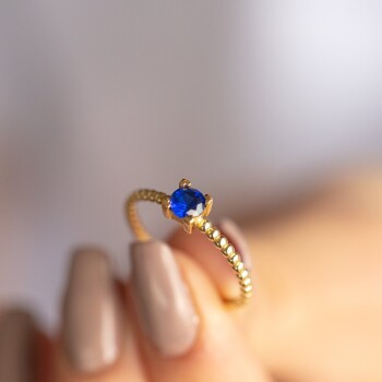 Top TopMavi Taşlı Yüzük - Nüans (1)