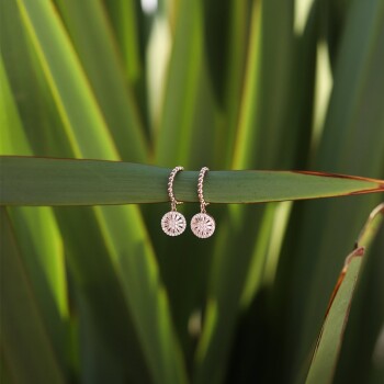 Trapez Taşlı Sallantılı Küpe - Rayna (1)