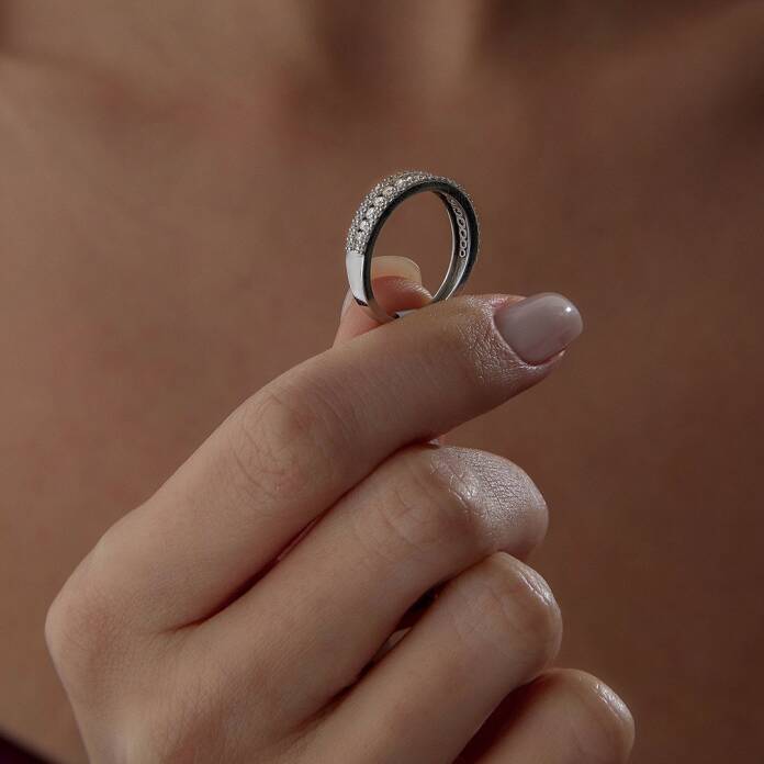 Tri Rows Süzme Yarımtur Yüzük - 2