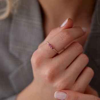 Tria Fuşya Taşlı Yüzük - Gökhan Bera (1)
