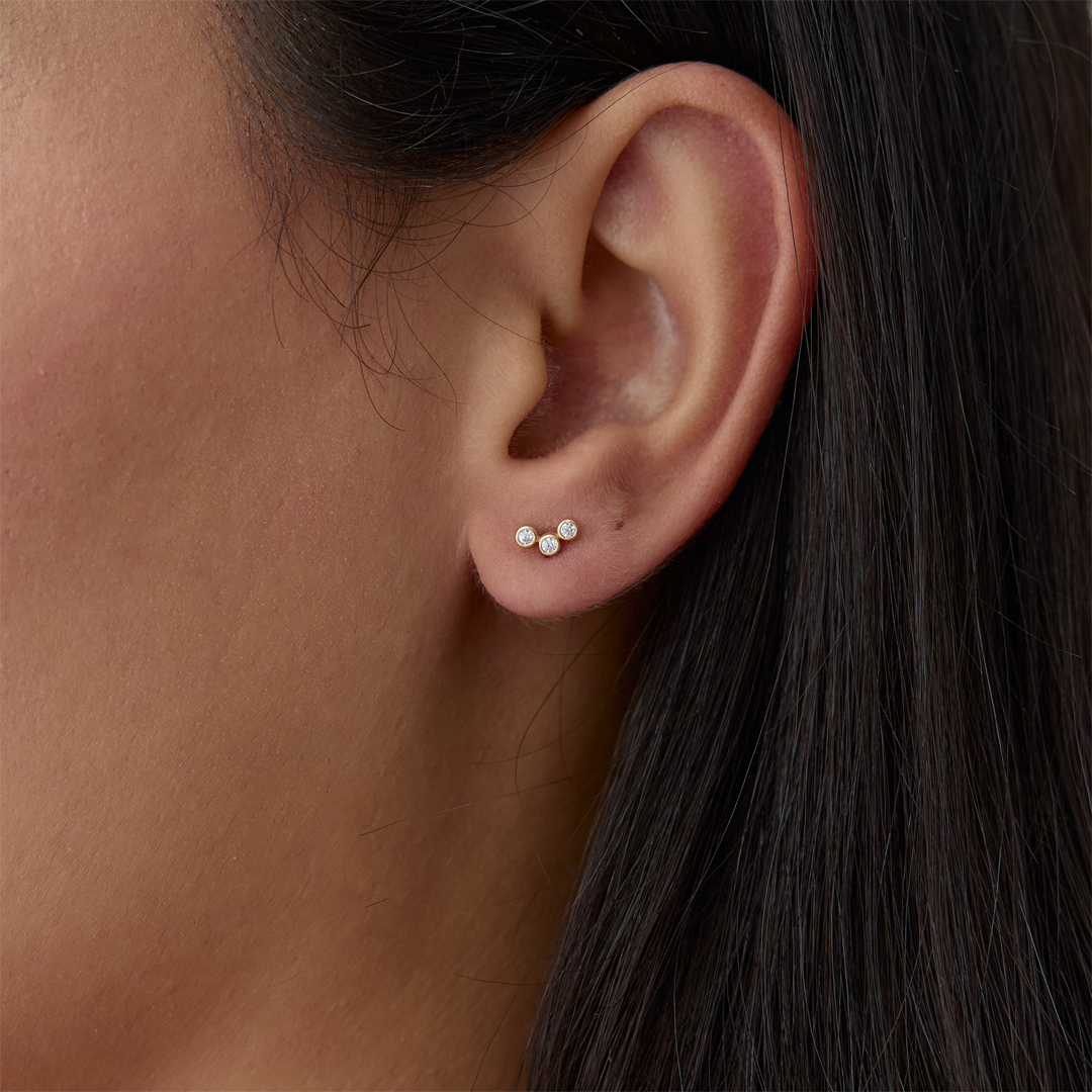 Tria Mini Taşlı Küpe - 1