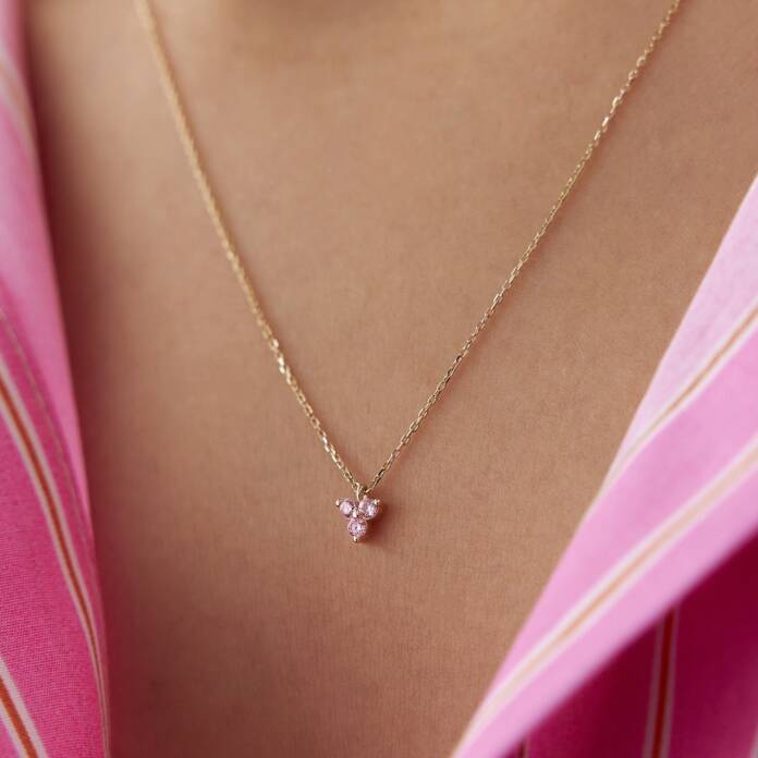 Tria Pembe Minimal Kolye - 2