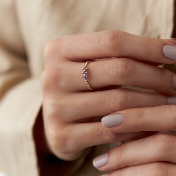 Tria Purple Taşlı Yüzük - Gökhan Bera (1)